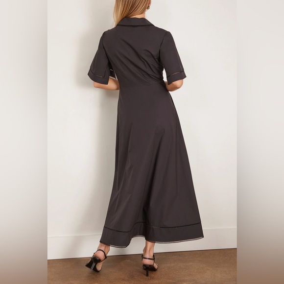 Rohe black ladder embroidered poplin midi dress - Picture 3 of 9